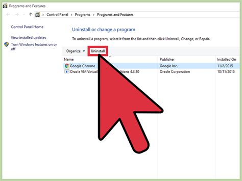 delete programs with uninstall windows 10